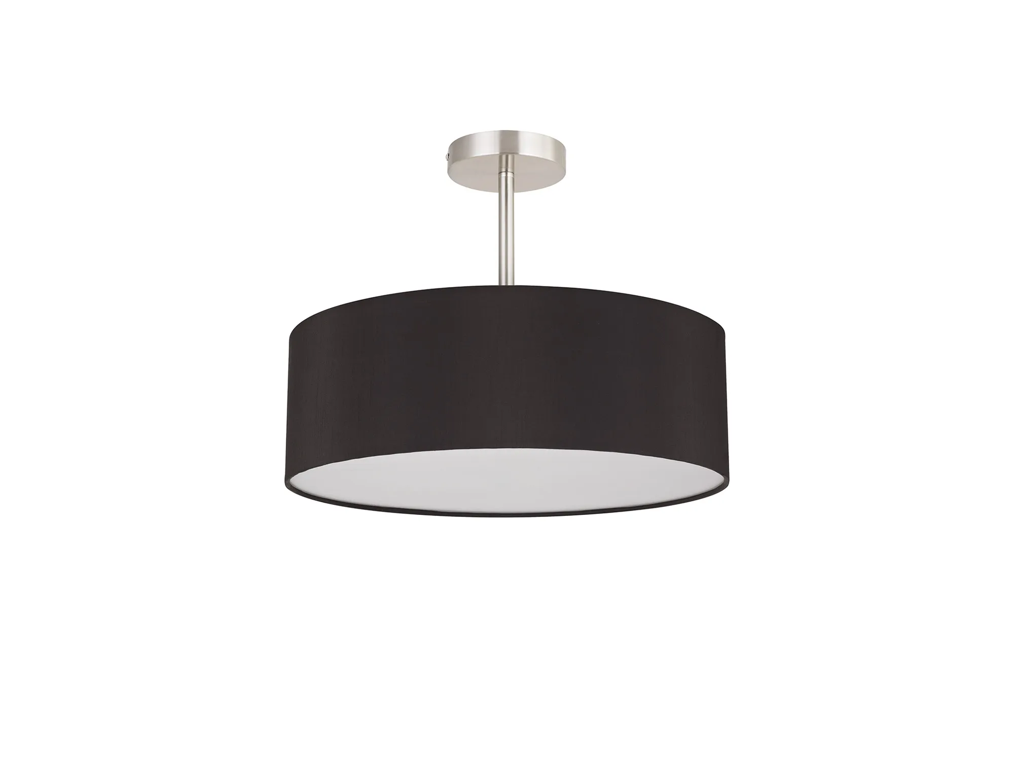 Baymont 45cm Semi Flush 5 Light Satin Nickel, Black/White DK0755  Deco Baymont SN BL